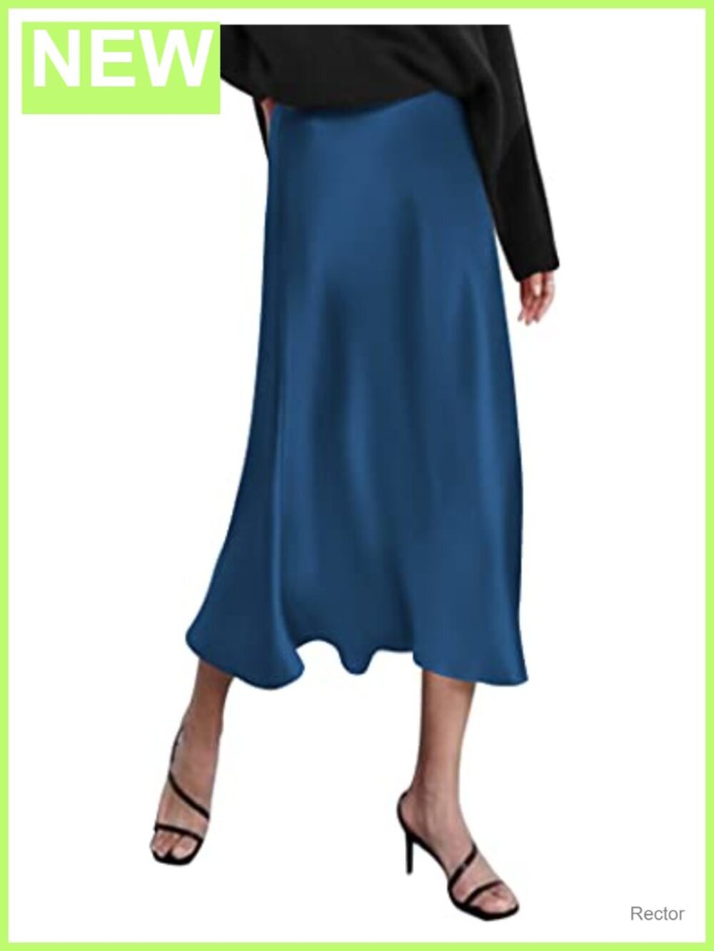 Zeagoo Satin Midi Skirt High Waist A-Line Elegant Party Skirt